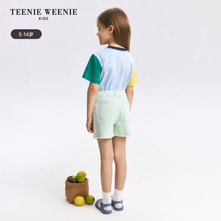 Teenie Weenie Kids小熊童装24春夏女童舒适时尚活力牛仔热裤 浅绿色 150cm