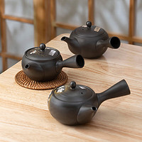美浓烧(Mino Yaki)常滑烧日本手作紫砂黑泥富仙手绘樱花复古粗淘过滤泡茶壶茶具 飞霞樱 280ml