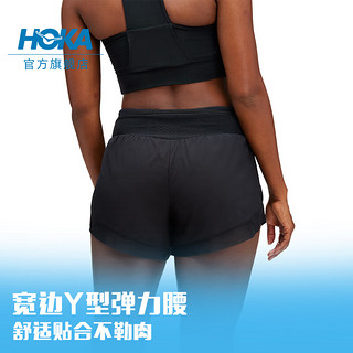 HOKA ONE ONE女士春夏4英寸运动短裤 GLIDE 4 SHORT 轻盈且舒适 黑色