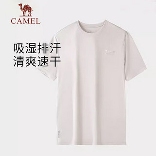 骆驼（CAMEL）户外速干T恤男蜂巢网眼透气上衣简约运动圆领短袖女 A14BZ00079 姜饼橙，男 XL