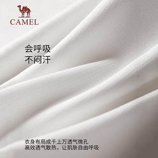 骆驼（CAMEL）户外速干T恤男蜂巢网眼透气上衣简约运动圆领短袖女 A24BZ00003 薇紫色，女