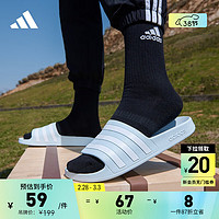 adidas 阿迪达斯 ADILETTE AQUA休闲沙滩拖鞋男女阿迪达斯官方轻运动 雾霾蓝/白 38(235mm)