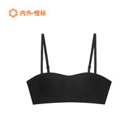 NEIWAI内外橙标|零忧防滑抹胸无钢圈固定杯文胸内衣女透气凉感速干支持 黑色 L