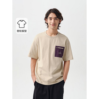 森马（Semir）短袖T恤男2024春季时尚字母印花上衣日常简约 贝壳卡50233 175/92A/L