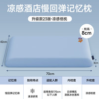 TEENIE WEENIE小熊凉感慢回弹护颈记忆棉枕深睡助眠枕酒店枕头枕芯家用成人高枕 DENIM蓝/低枕-42*70*8cm