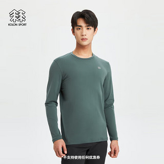 KOLON SPORT可隆户外休闲衣S-FUNCTIONAL圆领打底长袖内搭运动T恤 LHRT4SN159-DG 深绿色 175/L