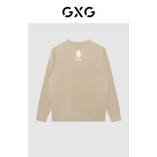GXG 男装商场同款费尔岛系列卡其色低领毛衫2022年冬季新品