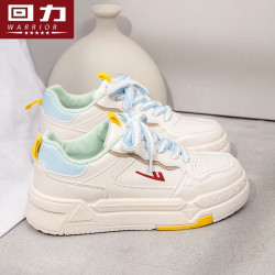 warrior回力女鞋秋冬季运动鞋子女学生休闲小白鞋百搭厚底板鞋米蓝红