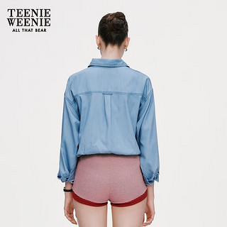 Teenie Weenie【UPF50+原纱防晒服莱赛尔凉感】小熊2024年牛仔衬衫 浅蓝色 155/XS