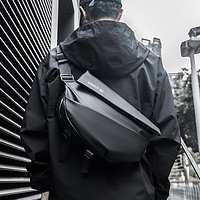 MOEPEQDAISHU 斜挎包单肩包机能包大容量背包多功能潮休闲户外运动挎包 黑色