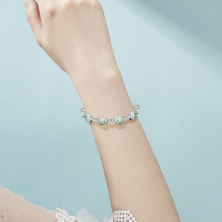 JOLEE绿水晶手链女S925银时尚简约天然水晶饰品轻奢