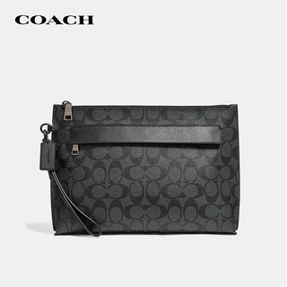 COACH 蔻驰 男士手拿包 F29508 CQBK 灰黑色 中号