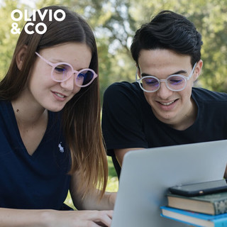OLIVIO&CO2022成人防蓝光防辐射眼镜平光无度数防电脑辐射 成人防蓝光眼镜代瑁棕（圆形）