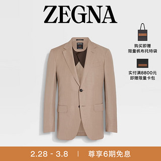 杰尼亚（Zegna）【】24春夏浅米色羊毛及亚麻夹克776N05A7-10C2N0-54