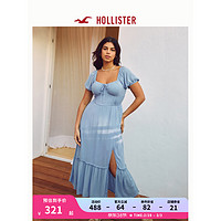 HOLLISTER24春夏柔软甜美修身泡泡袖中长款连衣裙女 356588-1 蓝色 S (165/88A)