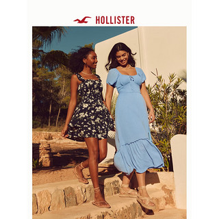 HOLLISTER24春夏柔软甜美修身泡泡袖中长款连衣裙女 356588-1 蓝色 S (165/88A)