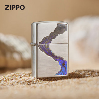 ZIPPO 之宝 防风煤油打火机 川流不息 生日礼物送老公送男友 单机