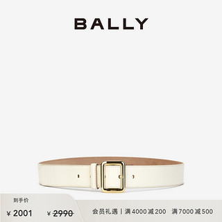 BALLY/巴利女士米白色皮革腰带6230077 米白色 75