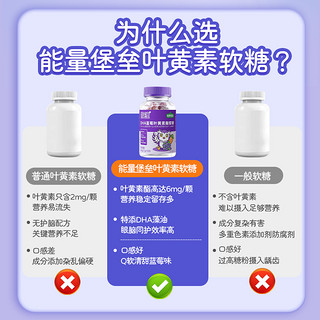 能量堡垒 蓝莓叶黄素软糖DHA酯片儿童成人疲劳近视正品专利旗舰店