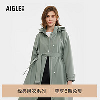 AIGLE艾高经典风衣2024年春夏女士GORE-TEX防风防雨透汽休闲 迷迭绿 AY832 M