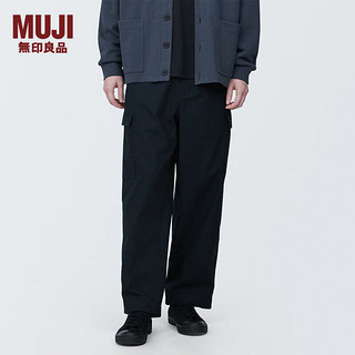 无印良品 MUJI 男式 棉 轻便工装裤 男士裤子男款 工装裤 AE0XOA4S 黑色 L(175/88A)