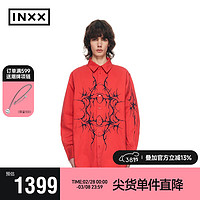 英克斯（inxx）潮牌春宽松休闲长袖衬衣衬衫XCE1040115 红色 S