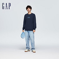 Gap 盖璞 男装春季2024新款纯色圆领卫衣