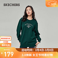 SKECHERS 斯凯奇 冬季女款针织套头圆领卫衣简约百搭上衣 P423W048 黄松绿/02A2 L