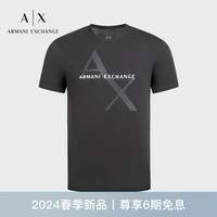 阿玛尼 EMPORIO ARMANIARMANI EXCHANGE24早春AX男装网格LOGO短袖圆领T恤 S 1200黑色