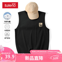 班尼路黑色背心男款夏季潮牌痞帅高级感无袖纯棉青少年潮流跨栏运动衣服 【纯棉】-