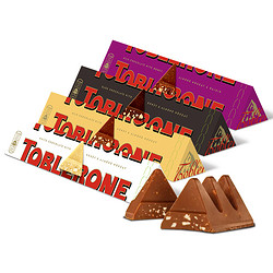 亿滋欧洲进口Toblerone三角黑巧克力100g*4白巧零食巴旦木