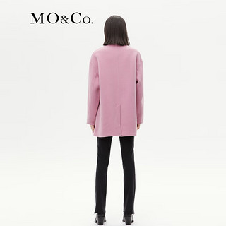 MO&Co.2023冬【美丽诺绵羊毛】宽松双面呢大衣外套MBC4COT040 藕粉色 M/165