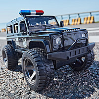授權超大號路虎衛士特警遙控汽車兒童電動警車攀爬越野車男孩玩具采石E363-001黑色