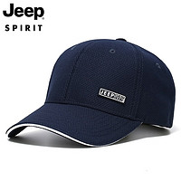 Jeep吉普帽子男女四季潮流运动棒球帽户外休闲鸭舌帽防晒遮阳帽帽 深蓝色