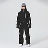 雪怡派SEARIPE连体滑雪服女防水保暖单板双板加厚户外男滑雪衣套装 黑色 XS