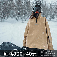 AWKA 单板美式滑雪服女冬季加厚保暖防水防风卫衣专业雪地上衣 卡其色 XL