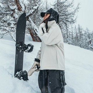 AWKA 单板美式滑雪服女冬季加厚保暖防水防风卫衣专业雪地上衣 白色 S