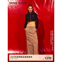 MISS SIXTY2024春季半裙女双头拉链抽绳美式复古工装风休闲 军绿 L