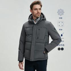 nautica诺帝卡男装冬季休闲防轻泼水保暖白鸭绒连帽羽绒服jm1483