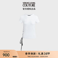 范思哲Versace Jeans Couture女装23春夏女士绑带短袖T恤 白色S S(165/88A)