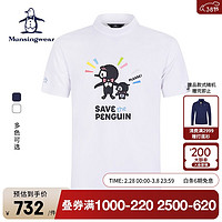 万星威（Munsingwear）高尔夫男士短袖T恤男装插画师系列运动休闲舒适透气短袖衫 WH00/白色 L