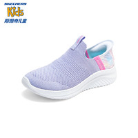Skechers斯凯奇闪穿鞋春秋款懒人一脚蹬网面透气休闲鞋女童运动鞋303801L