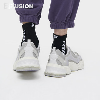 FILA FUSION斐乐潮牌男鞋TENACITY复古潮鞋2024春款休闲鞋老爹鞋 鸽子灰/雨雾灰-TG 43