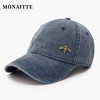 蒙奈特（MONAITTE）帽子男2024鸭舌帽休闲大头围牛仔春秋潮牌防晒遮阳帽棒球帽女 蓝色 可调节（55-62CM）
