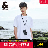 杰克·琼斯(JACK&JONES)夏季潮流户外百搭休闲舒适钢印字母纯棉短袖T恤男224201122 A06本白色 常规 A06 本白色 165/88A/XS