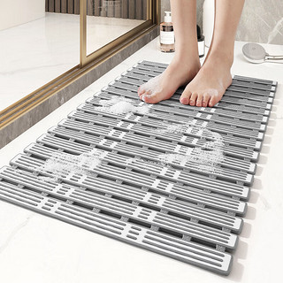 大江浴室防滑垫淋浴卫生间40*68cm 格点-灰白 格点灰白-40x68cm