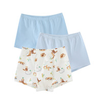 幼岚(ALLBLU)幼岚「Buka裤」儿童棉氨内裤24春季男女童不卡PP平角裤3件装 男童冰河蓝+晨曦蓝+小熊猫 90cm