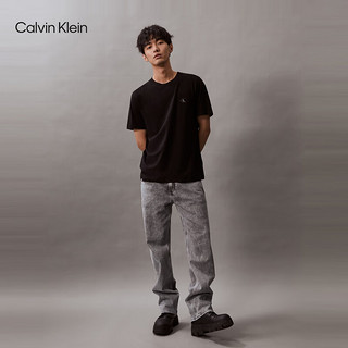 Calvin Klein Jeans24春夏男士休闲通勤字母印花舒适宽松短袖T恤J325573 BEH-太空黑 L