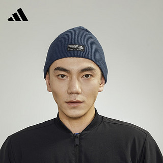 adidas 阿迪达斯 简约时尚运动针织帽子男女阿迪达斯GS2114 藏青/黑色/白 OSFW