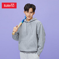 Baleno 班尼路 男装加绒净色连帽卫-020E花灰